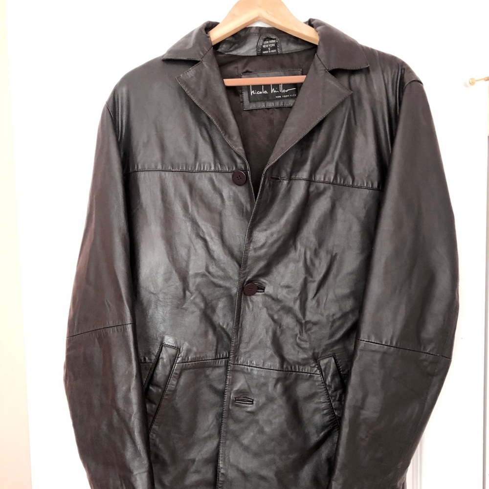 Nicole Miller Leather Coat